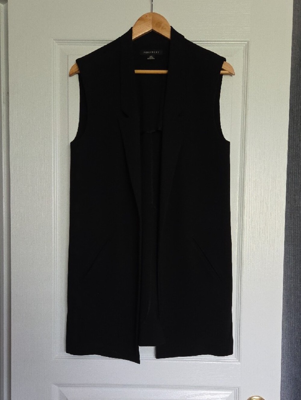 NWOT Periphery Sleeveless Black Open-Front Blazer Vest